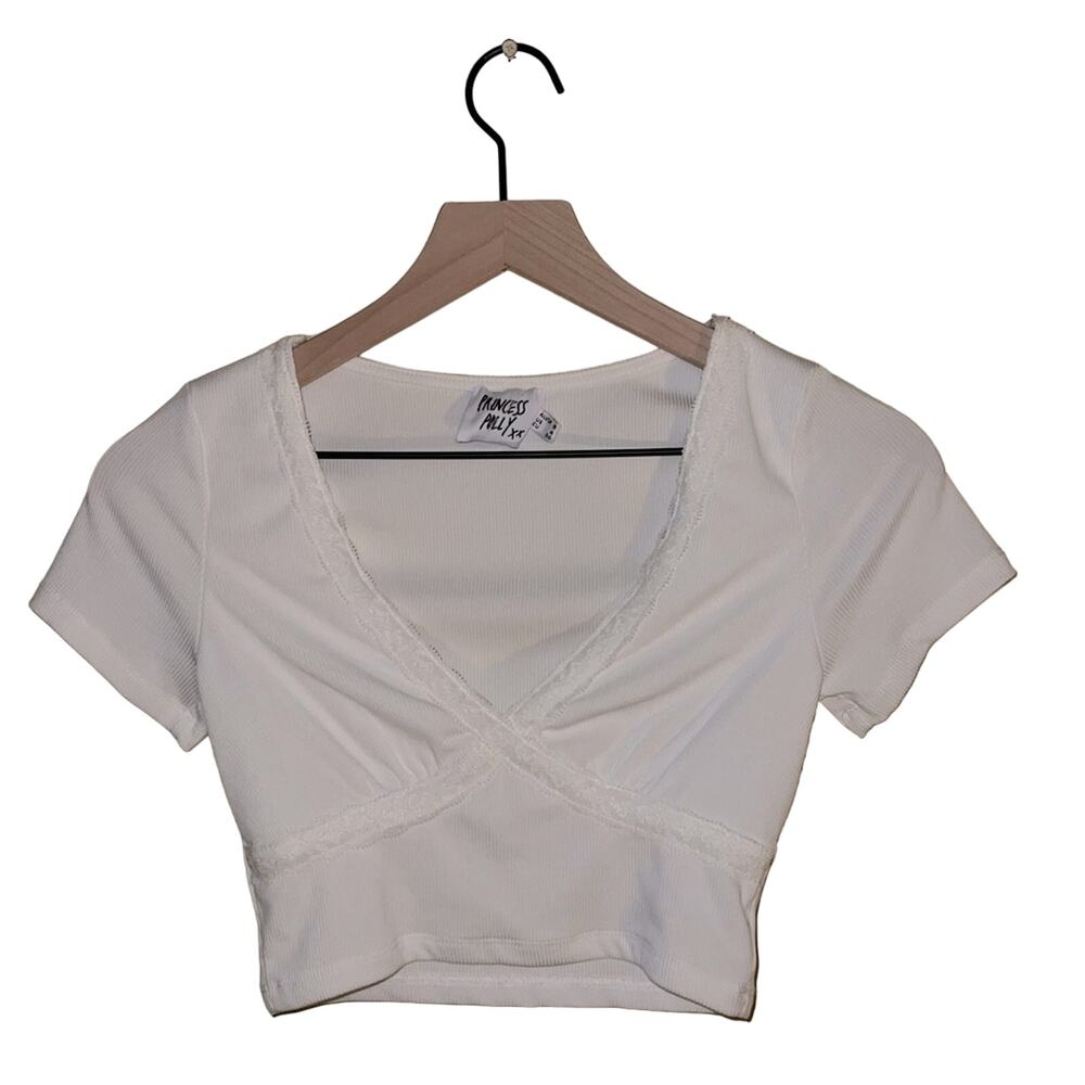 PRINCESS POLLY lace detail cropped blouse 4